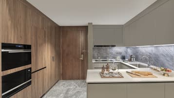 Apartamento ejecutivo, 2 habitaciones, cocina | Servicio de comidas en la habitación