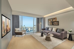 Deluxe Apartment, 1 Bedroom, Kitchen | Living area