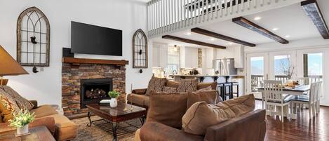 Smart TV, fireplace, video games
