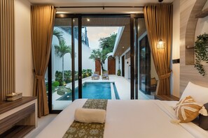 Villa, vista piscina | Vista dalla camera