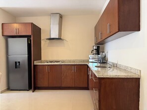 Coffee/tea maker, fridge, microwave, stovetop - A Few Blocks from the Beach with Balcony By GPS Rentals (Mazatlán)