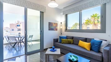 Apartment, 1 Schlafzimmer, Küche, Stadtblick | Wohnbereich | Smart-TV, Netflix, Streaming-Dienste