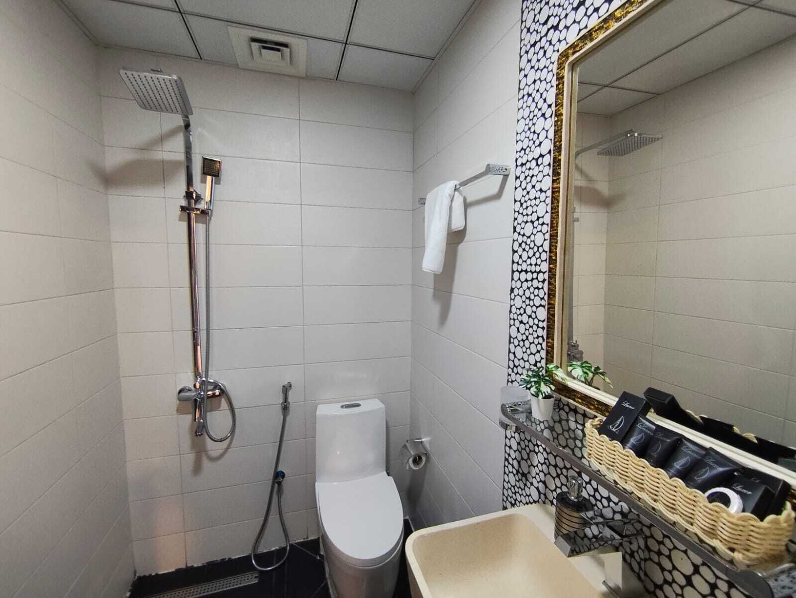 Dusche, Haartrockner, Bidet, Handtücher