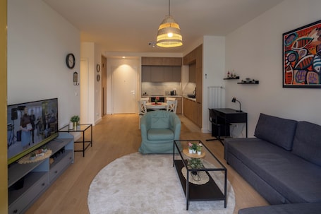 Apartamento luxo, vista para a cidade | Área de estar. Belgrade Waterfront Lux 2