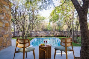 Outdoor pool - Elivaas Nature 95 4BHK Farm with Pool (Jamwa Ramgarh)