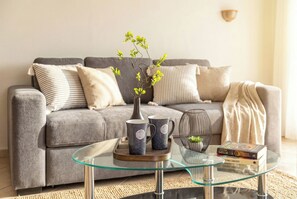 Living area - ClickSardegna Grand Sunset Penthouse with 2 Seafront Terraces & Private Garage (Alghero)
