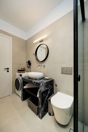 Hair dryer, towels, toilet paper - Etherio Naxos Anemos Tranquil 2-bedroom apartment with AC in beautiful Naxos (Naxos)