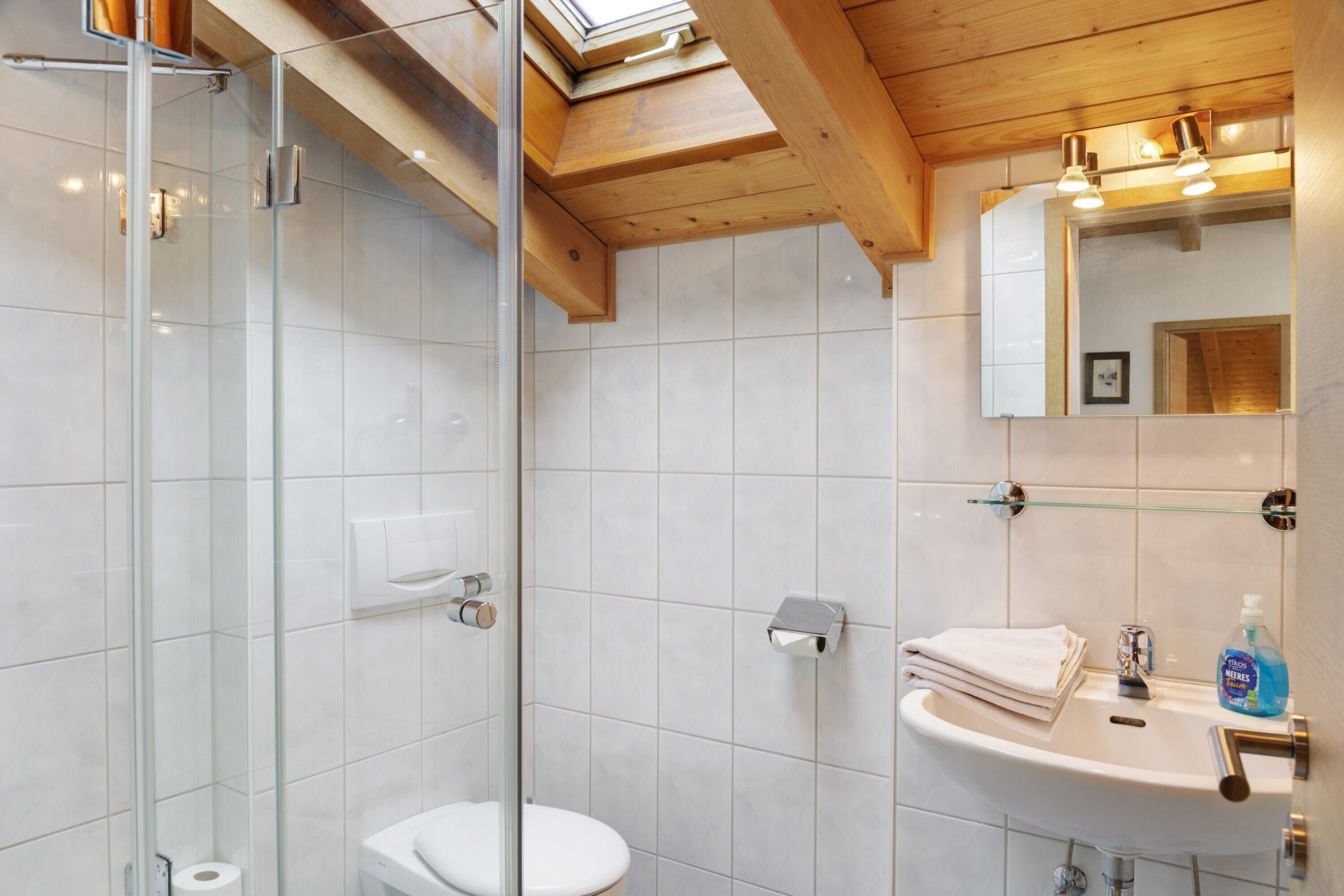 Dusche, Haartrockner, Handtücher