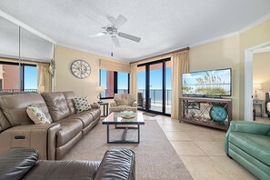 TV - Four Seasons 701W | 720' Fishing Pier | Beachfront | My Beach Getaways (Orange Beach)