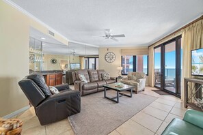 TV - Four Seasons 701W | 720' Fishing Pier | Beachfront | My Beach Getaways (Orange Beach)