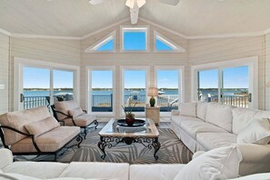 House, Multiple Beds, Pool Access (Baja Breeze) | Living area - Beach House on the Bay With Private Dock (Gulf Shores)