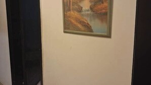 A framed painting of a landscape with a waterfall and rocks. -  Entire rental, Perfect Abbass el akkad flat with balcony (cairo)