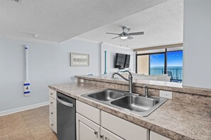 Fridge, microwave, oven, stovetop - 1 bedroom 1.5 baths oceanfront condo. Sleeps 4. 11th floor views. Ocean Drive. (North Myrtle Beach)