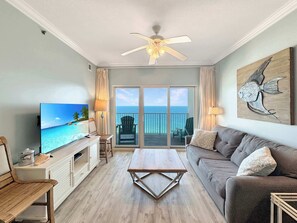 Condo, Multiple Beds, Balcony, Ocean View (Seawind 1602) | Living area - Seawind 1602 Oceanfront (Gulf Shores)
