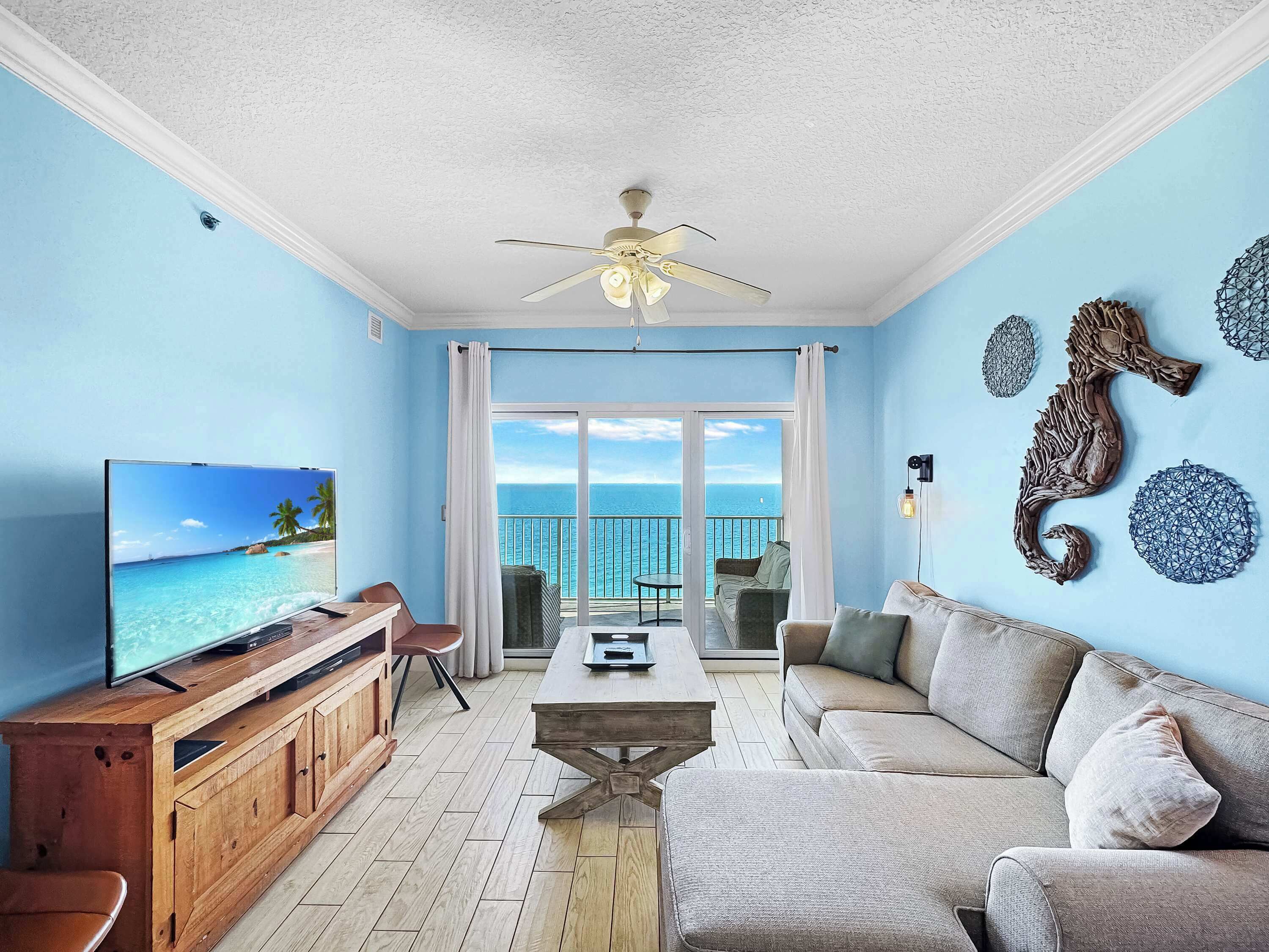 Appart'hôtel, plusieurs lits, balcon, vue océan (Seawind 1507) | Coin séjour