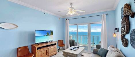 Appart'hÎtel, plusieurs lits, balcon, vue océan (Seawind 1507) | Coin séjour