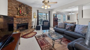 TV, fireplace, ping pong, books - Beech Mtn Escape | Views | Indoor Pool | Fireplace (Beech Mountain)