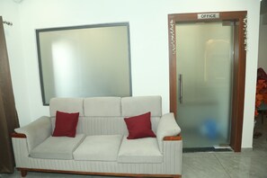 Double or Twin Room, Balcony, City View | Living area - Hotel Akash Palace  (Shapar)