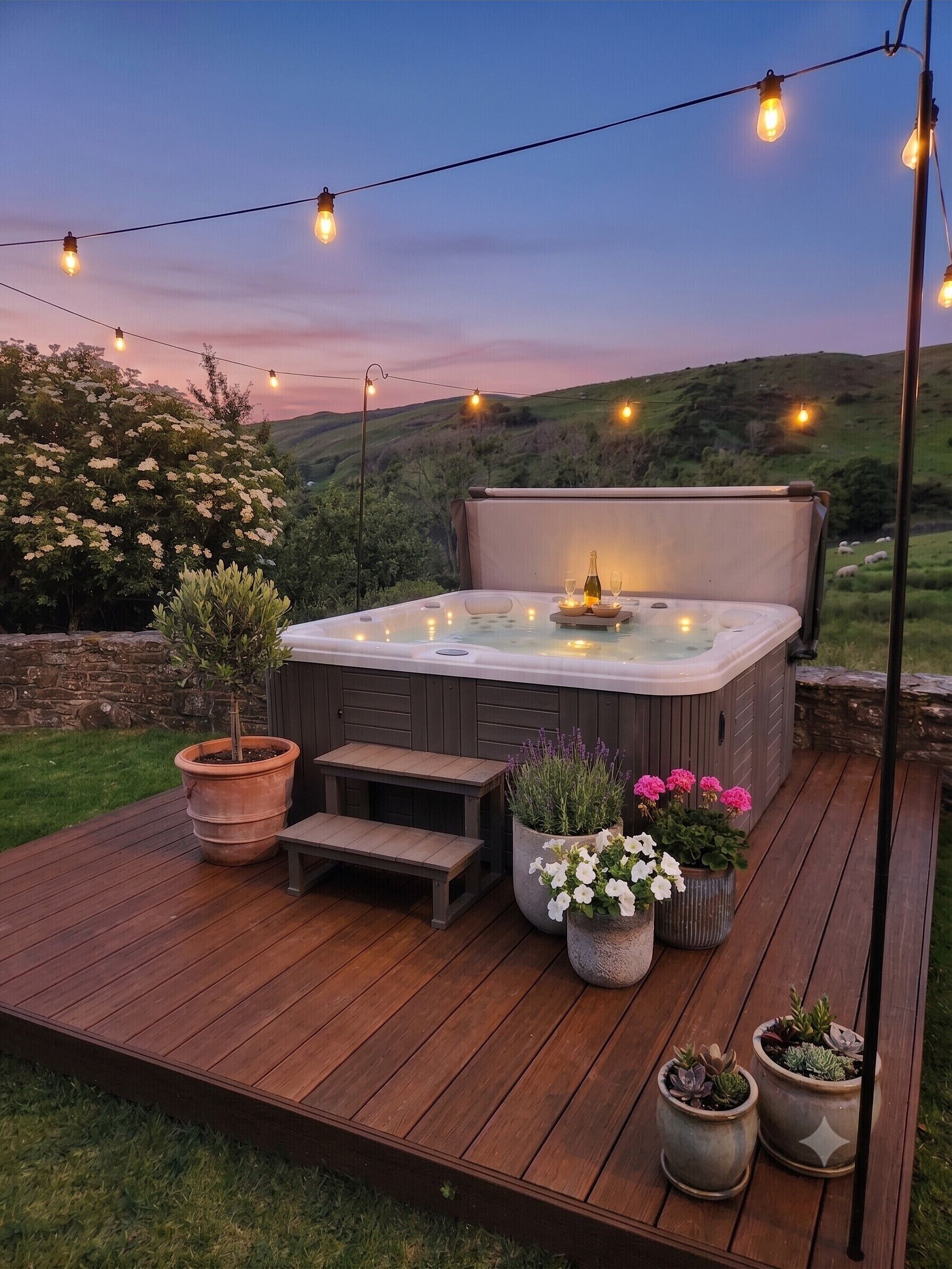 Outdoor spa tub