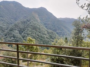 A mountainous landscape with dense forest. - Hidden Valley Homestay Pangot (Pangoot)