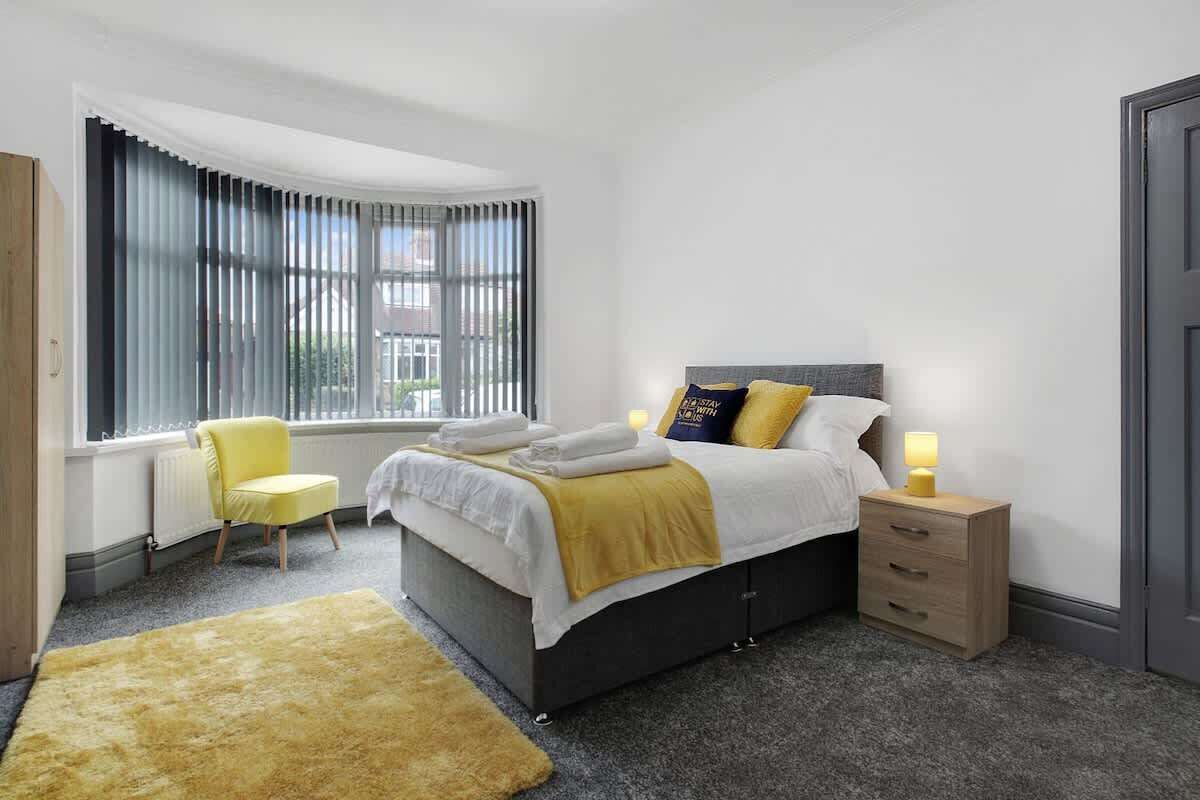 Bedroom 1 benefits from a comfortable double-sized bed with plenty of storage. 