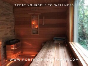 Deluxe-Studiosuite, Gartenblick | Sauna