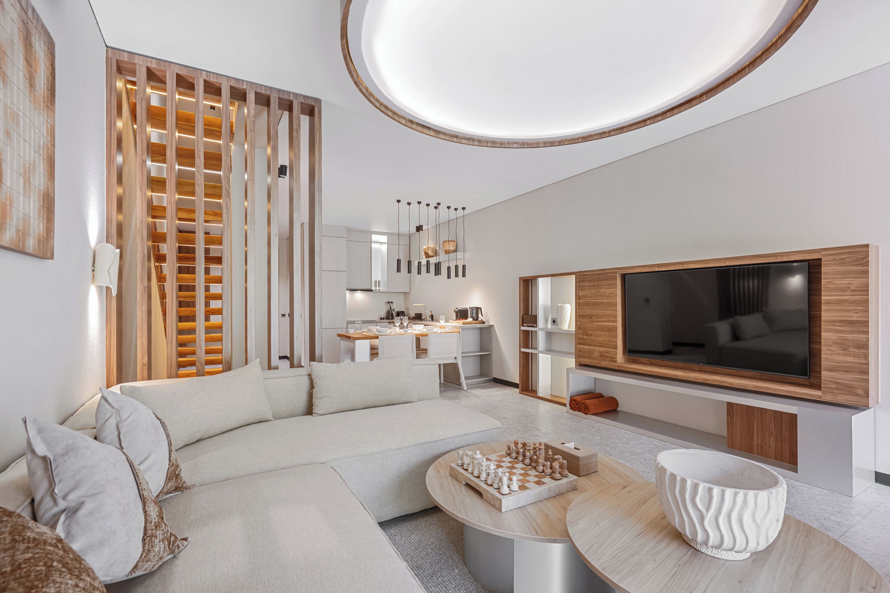 聯排別墅, 2 間臥室, 私人泳池, 海景 | 起居區