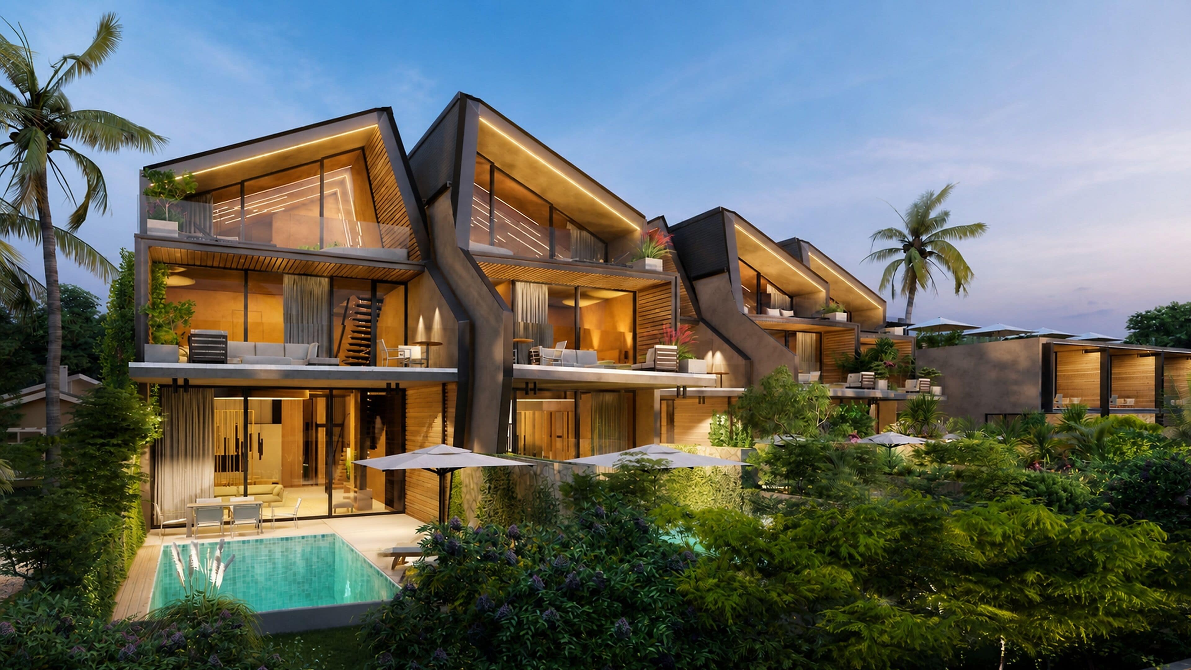 Front of property – evening/night