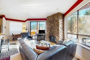 TV, fireplace, DVD player, offices - Comfortable, chic condo with mountain views - great Olympic Valley location (Squaw Valley)