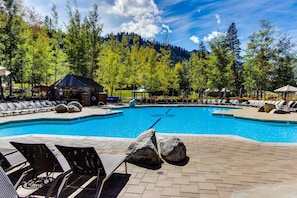 Pool - Contemporary condo with views, shared pool&hot tub, fireplace & spiral staircase (Olympic Valley)