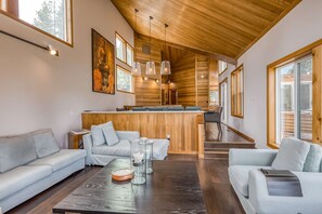 TV, fireplace, offices - Home with amazing views, outdoor dining, fireplaces, pool- dogs ok (Truckee)