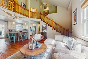 TV, fireplace, video games, DVD player - Luxe Custom Home with Waterfalls, Ponds, Indoor Pool - dog friendly (South Lake Tahoe)