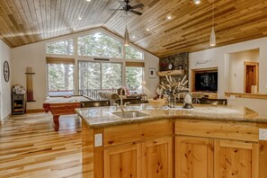 Interior - Inviting spacious home with fireplace, deck, hot tub, full kitchen, & W&D (South Lake Tahoe)