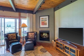 TV, fireplace, foosball, offices - Two-story lakefront condo with access to dock, hot tub, pool & tennis (South Lake Tahoe)