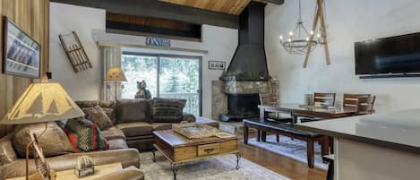 TV, fireplace, stereo, offices