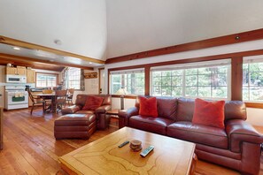 TV, fireplace, DVD player, offices - Updated Tahoe Home with Hot Tub On Bus Route to Stateline & Skiing (South Lake Tahoe)