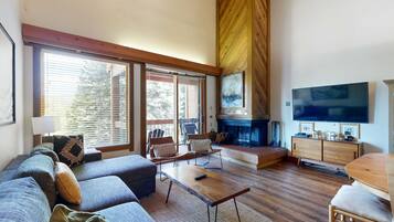 TV, fireplace, offices