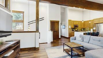 TV, fireplace, offices