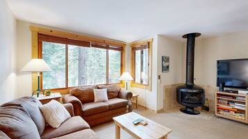 TV, fireplace, DVD player, offices