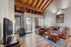 Living area - Lakefront retreat with shared pool, hot tub, & sauna - near shopping & skiing (South Lake Tahoe)