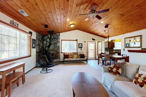 TV, DVD player, offices - Woodland Retreat with Private Multi-Level Deck & Backyard Creek (Truckee)