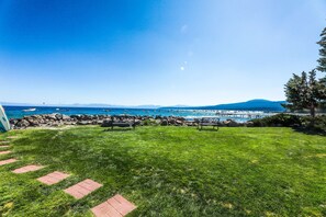 Property grounds - Condo with private beach, pool access, fireplace, WiFi, and nearby amenities (Tahoe Vista)