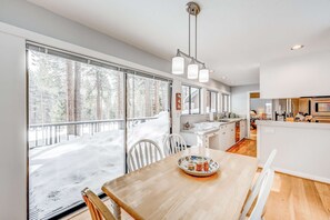 Dining - Golf-course-front home with great deck, game room, fireplace & forest views (Incline Village)
