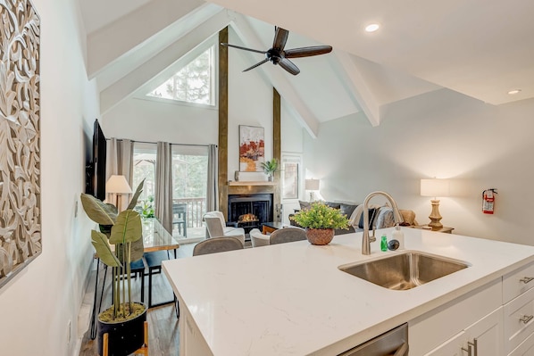 Interior - Hospitable condo with wood-burning fireplace, washer&dryer, deck, & balcony (Incline Village)