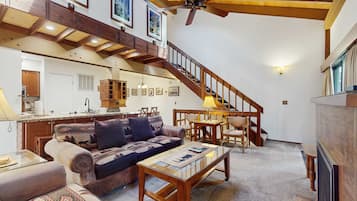 TV, fireplace, offices