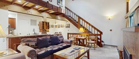 TV, fireplace, offices