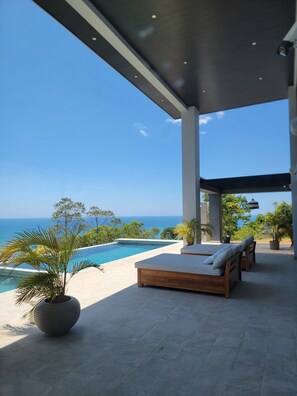 Terrace/patio - Mountain Top Mansion with Amazing Ocean Views - Brand New (Playa Hermosa)
