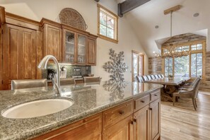 Fridge, microwave, oven, stovetop - Luxury Northstar Home with Gourmet Kitchen, Fireplaces, Hot Tub, Game Room - Hiking (Truckee)