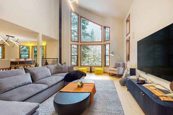 TV, fireplace, offices