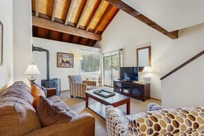 TV, fireplace - Delight in a plethora of luxe amenities at this Lakeland Village home (South Lake Tahoe)
